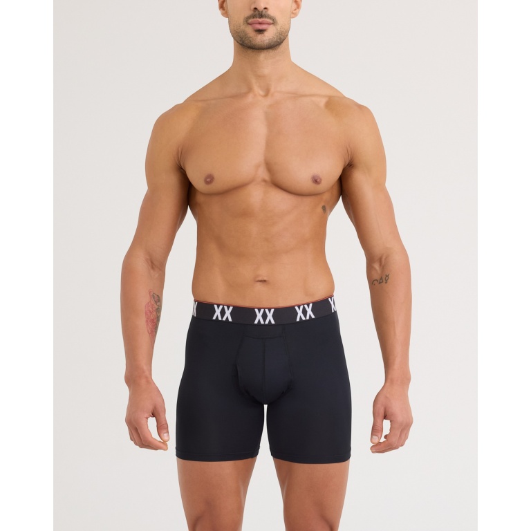 SAXX Bokserki Multisport Mesh Boxer Brief Fly XX czarne męskie - 1 sztuka